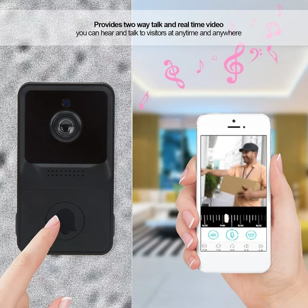 Smart Wireless WiFi Ring Doorbell Intercom Video Phone Camera Door Bell w/ Chime